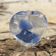 Glaspärla Hjärta 15x15 mm, Blålila (st)