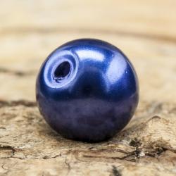Vaxad glaspärla 8 mm, Mörkblå (20st)
