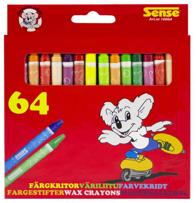 Vaxkritor, Färgmix (64 st)
