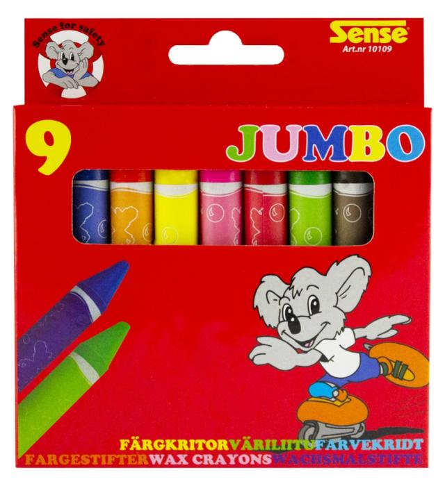 Vaxkritor Jumbo, Färgmix (9 st)