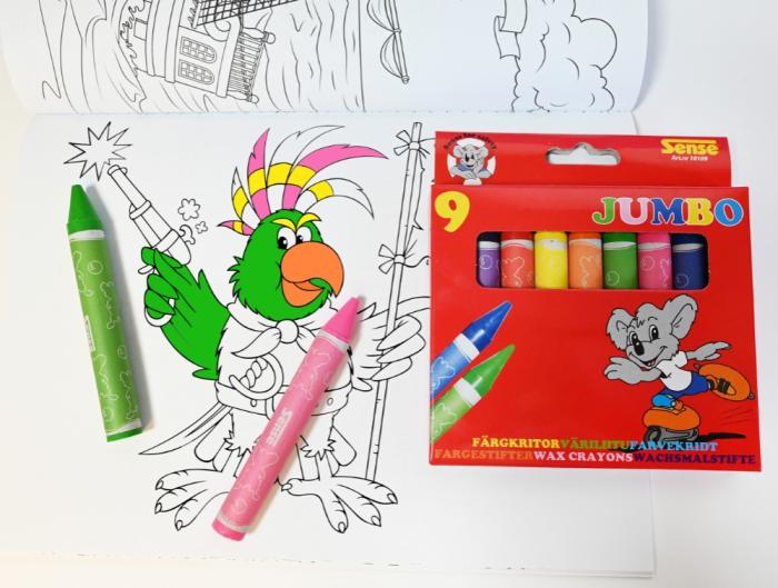 Vaxkritor Jumbo, Färgmix (9 st)