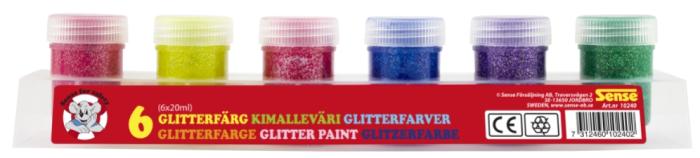 Glitterfärg (6 st)