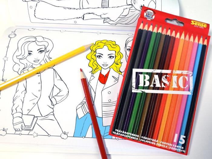 Färgpennor Basic, Färgmix (15 st)