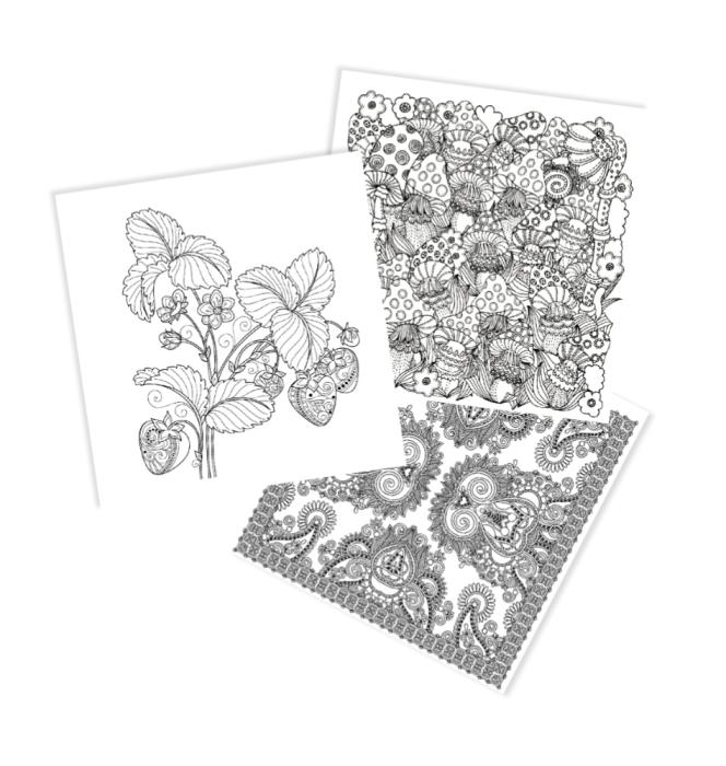 Målarbok Mandala spiralbunden 50 ark