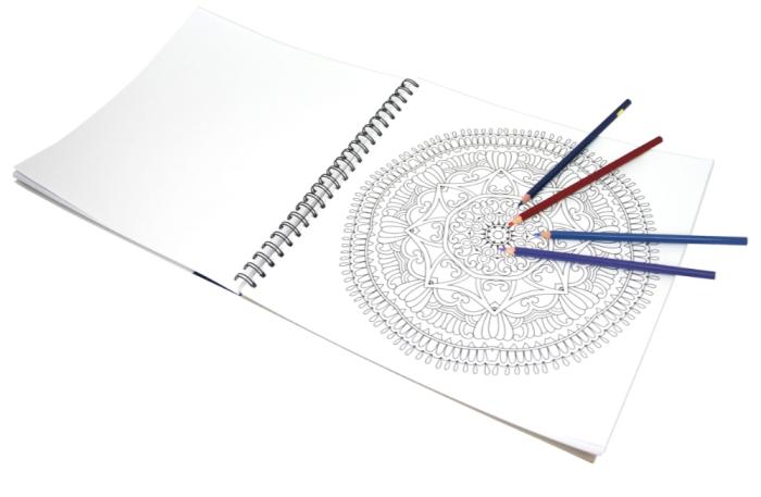 Målarbok Mandala spiralbunden 50 ark