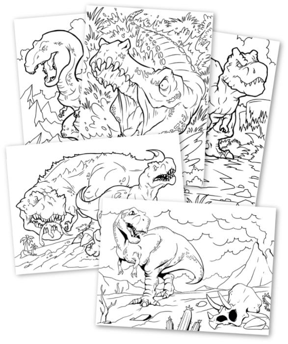 Målarbok Dinosaurier 36 ark