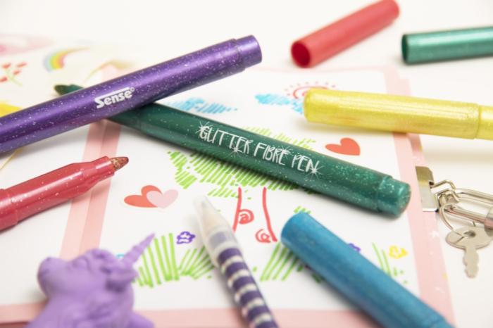 Fiberpennor Glitter (6 st)