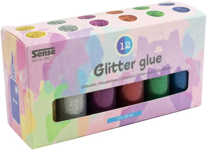 Glitterlim på flaska (12 st)