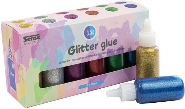Glitterlim på flaska (12 st)