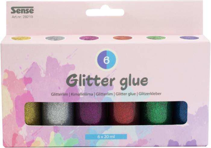 Glitterlim på flaska (6 st)