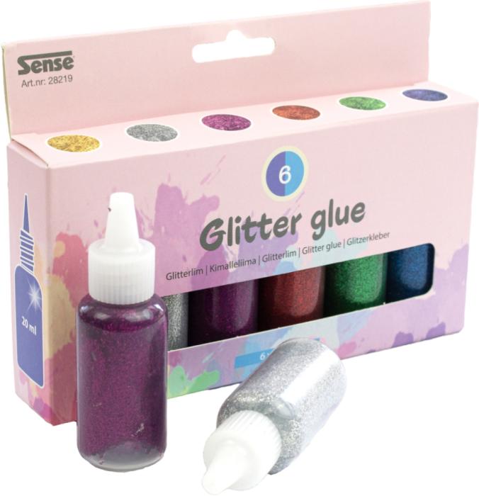 Glitterlim på flaska (6 st)