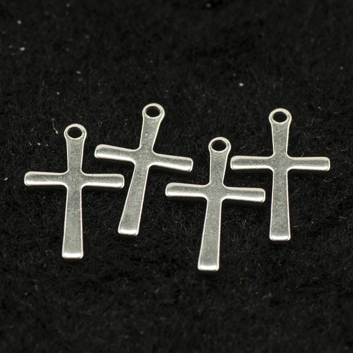 Korshänge i silverfärgat rostfritt stål 15,5×9,5 mm – 4-pack