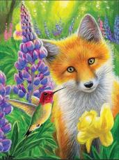 Diamond Painting Canvas 30 x 40 cm, R&auml;v & lupin