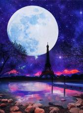 Diamond Painting Canvas 30 x 40 cm, Paris-natt