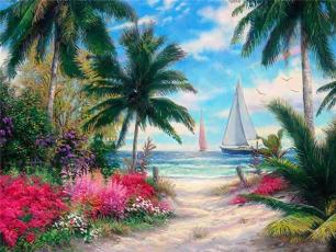 Diamond Painting Canvas 40 x 30 cm, Semesterparadis