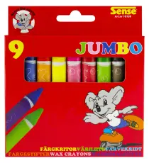 Vaxkritor Jumbo, Färgmix (9 st)