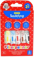 Fiberpennor Sm&aring;tting, F&auml;rgmix (6 st)