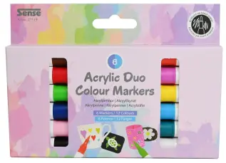 Akrylpennor Dubbla färger (6 st)