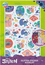 Stickerbok Stitch med glitter A5, 8 ark