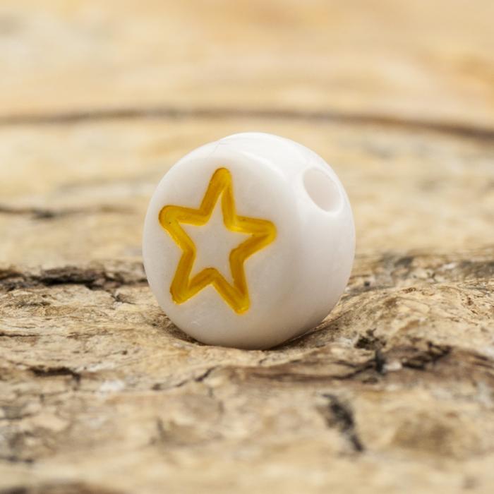 Akrylpärla Symbol 7 mm, Gul (25st)