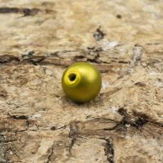 Vaxad glaspärla matt 4 mm, Guldlime (60st)