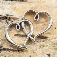 Hänge Hjärtan 32x19 mm, Antiksilver (st)
