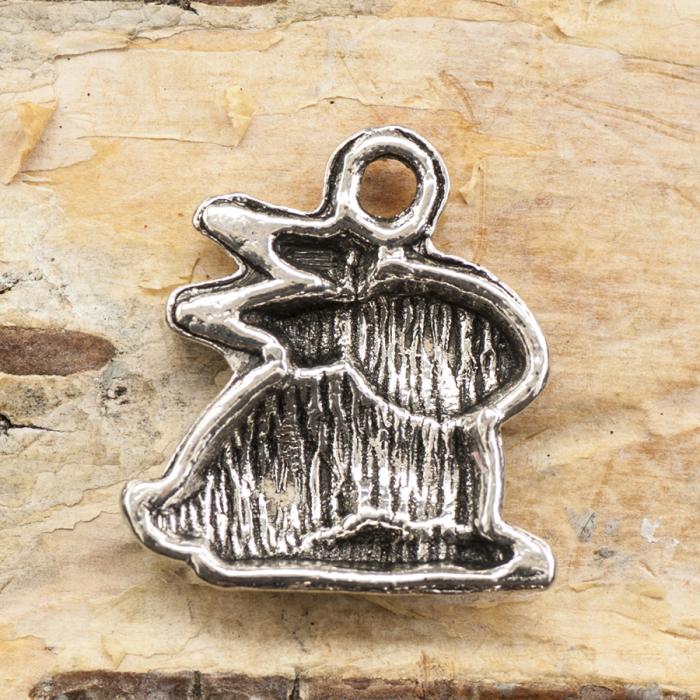 Berlock Kanin 13x15 mm, Antiksilver (5st)