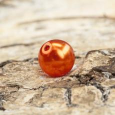 Vaxad glaspärla 6 mm, Mörk orange (40st)