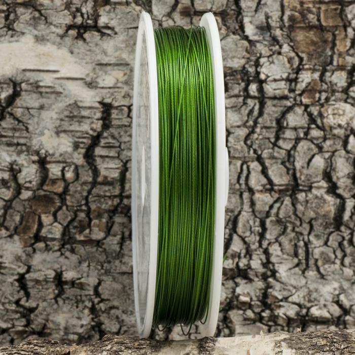 Plastöverdragen wire 0,45 mm, Grön (100 m)
