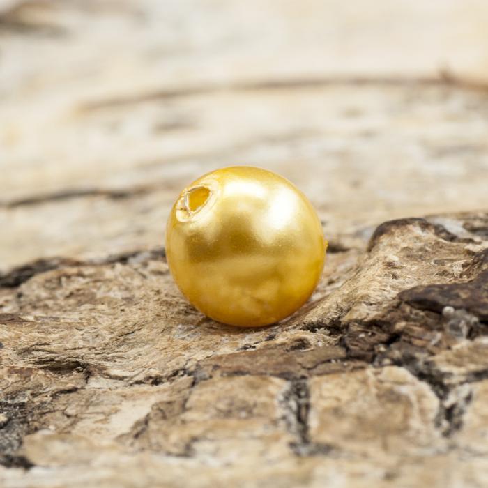 Vaxad glaspärla 6 mm, Guldgul (40st)
