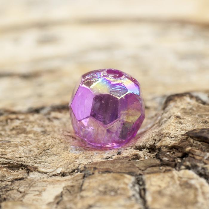 Akrylpärla facetterad AB 6 mm, Lila (50st)