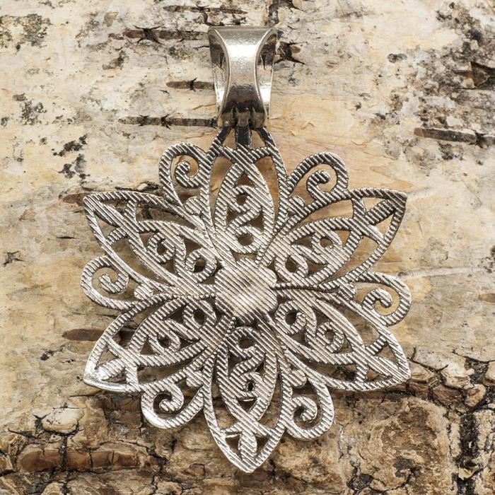 Hänge Blomma 47x64 mm, Antiksilver (st)