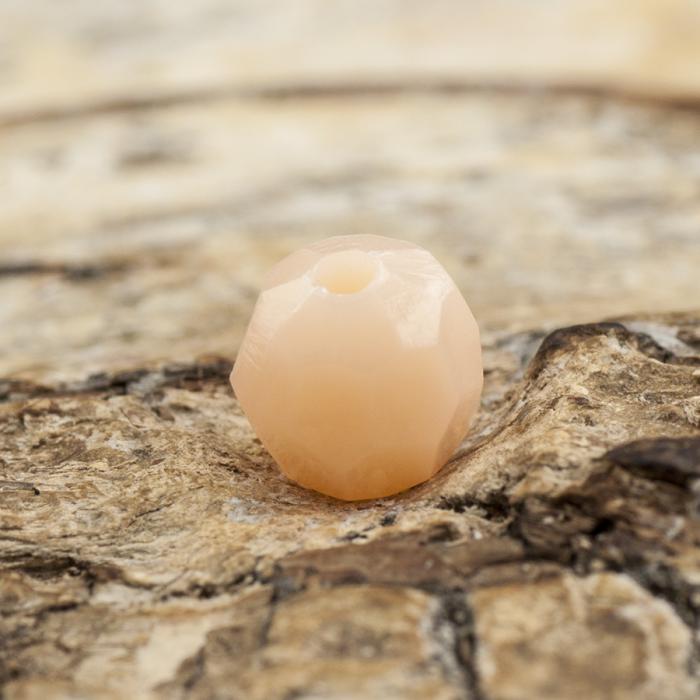 Akrylpärla facetterad opak 6 mm, Aprikos (50st)