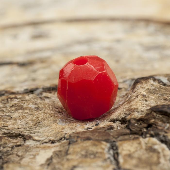 Akrylpärla facetterad opak 6 mm, Röd (50st)