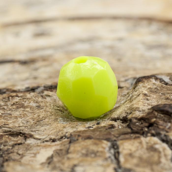 Akrylpärla facetterad opak 6 mm, Lime (50st)