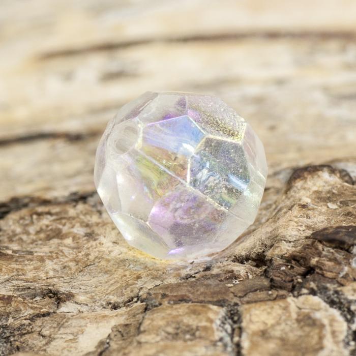 Akrylpärla facetterad AB 8 mm, Transparent (30st)