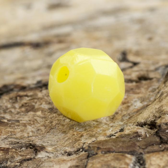 Akrylpärla facetterad opak 6 mm, Ljusgul (50st)