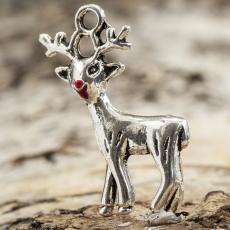 Berlock Renen Rudolf 24x21 mm, Antiksilver (st)
