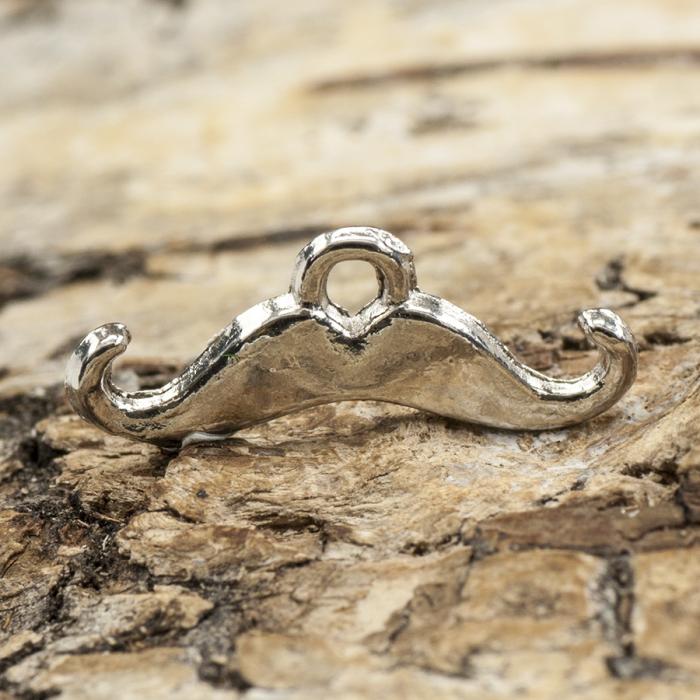 Berlock Mustasch 16x6 mm, Antiksilver (5st)