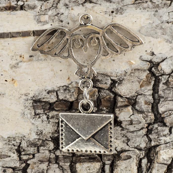 Berlock Brevugglan Hedwig 37x29 mm, Antiksilver (st)