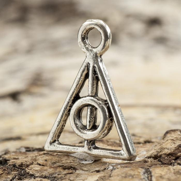 Berlock Dödsrelikerna 16x12 mm, Antiksilver (st)