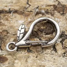 Lås karbinhake 22x12x4 mm, Antiksilver (st)