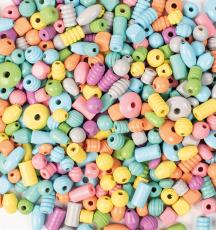 Träpärlor 8-25 mm, Pastell (250 g)