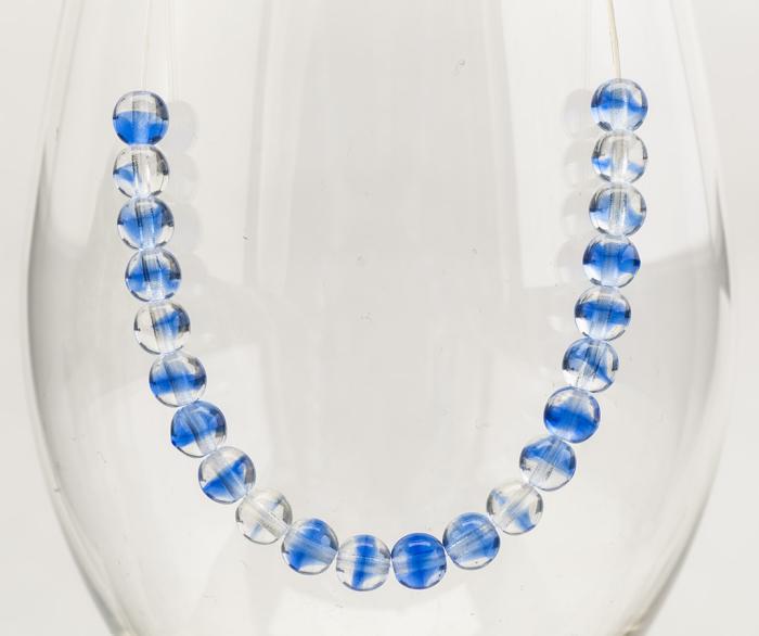 Glaspärla Rund 6 mm, Blåmix (40st)