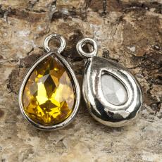 Berlock November 19x12 mm, Gul/Antiksilver (st)