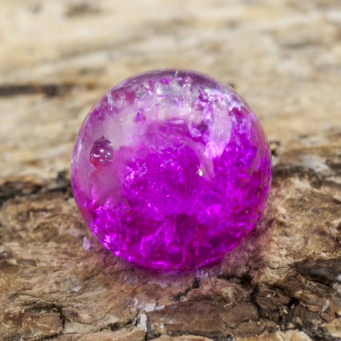 Krackelerad glaspärla rund 10 mm, Ceris/Klar (10st)