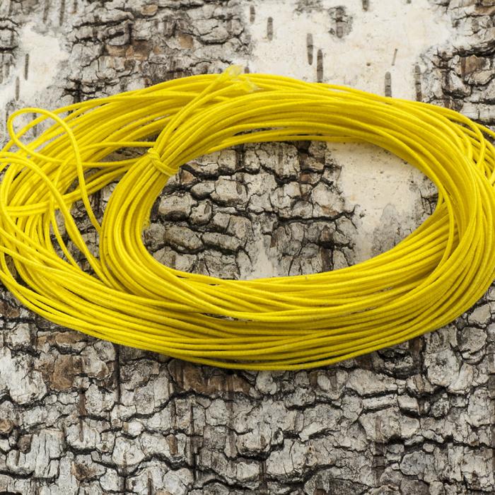 Textilklädd elastisk tråd 0,6 mm, Gul (15 m)