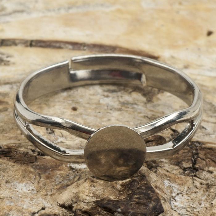 Ringstomme med platta justerbar, Silverfärg (5st)