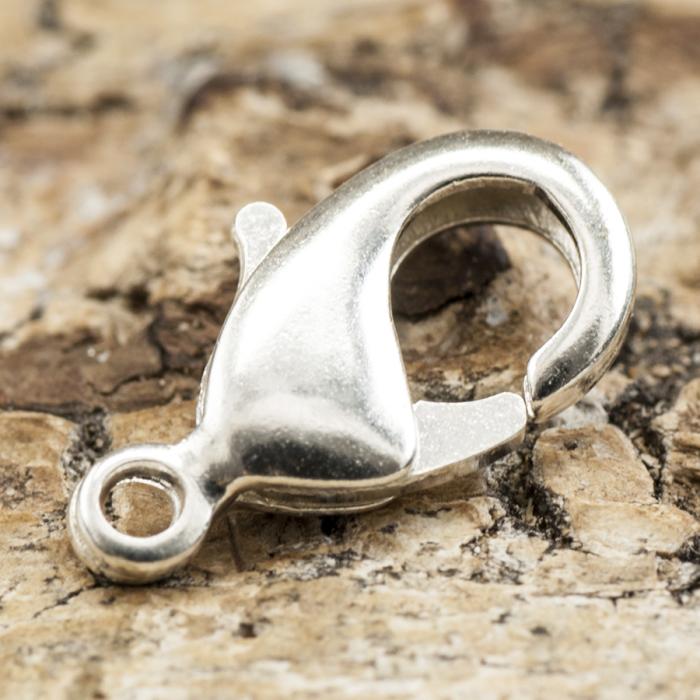 ***Lås karbinhake 15x8 mm, Silverfärg (5st)