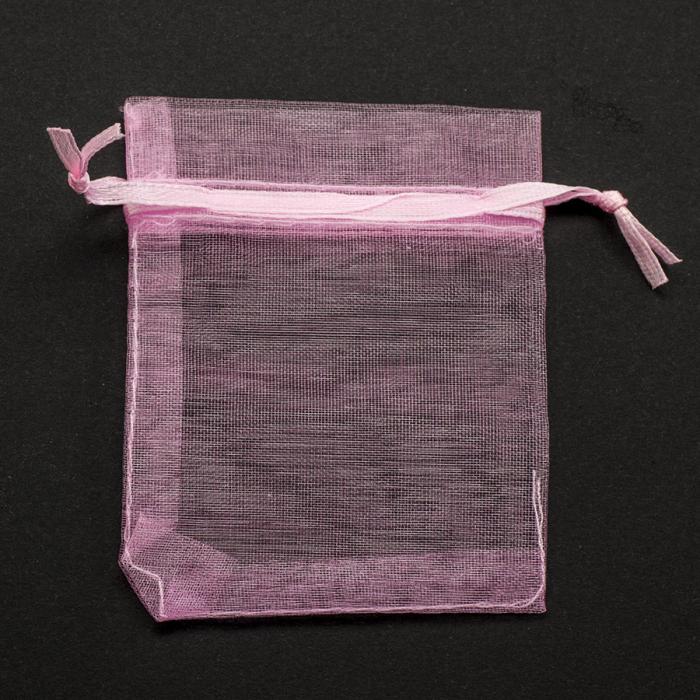 Tygpåse organza 7x9 cm, Rosa (10st)